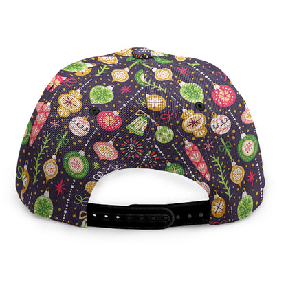 Christmas Baubles Pattern Print Snapback Cap