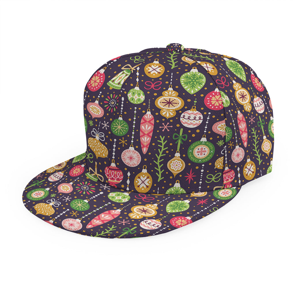 Christmas Baubles Pattern Print Snapback Cap
