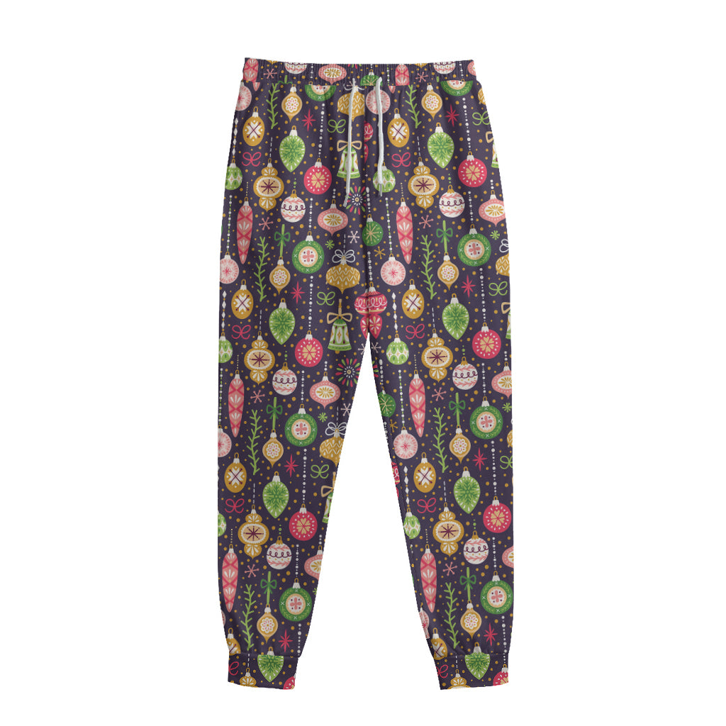 Christmas Baubles Pattern Print Sweatpants
