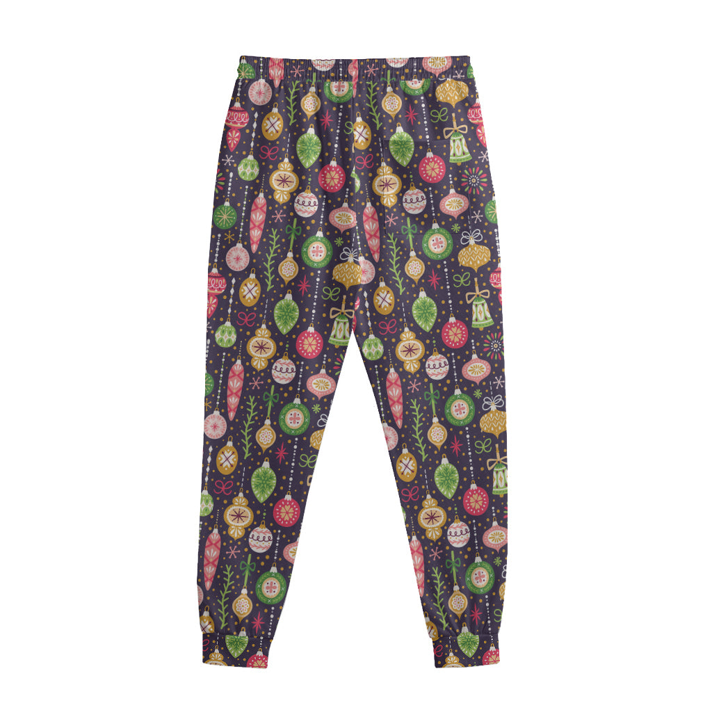 Christmas Baubles Pattern Print Sweatpants