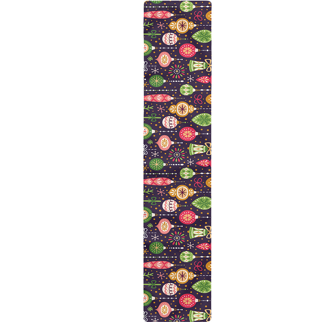 Christmas Baubles Pattern Print Table Runner