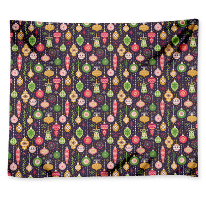 Christmas Baubles Pattern Print Tapestry