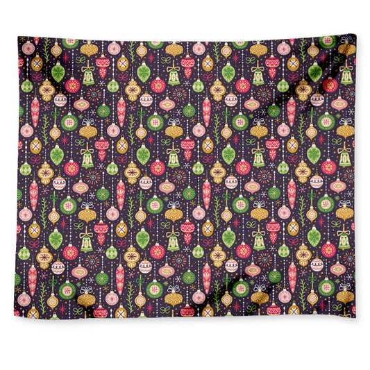 Christmas Baubles Pattern Print Tapestry