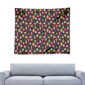 Christmas Baubles Pattern Print Tapestry
