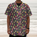 Christmas Baubles Pattern Print Textured Short Sleeve Shirt