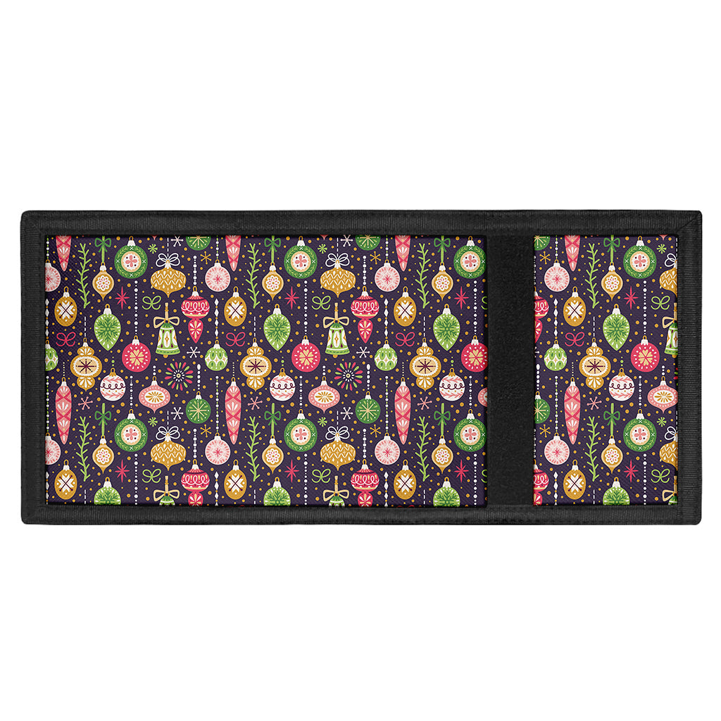 Christmas Baubles Pattern Print Trifold Wallet