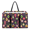 Christmas Baubles Pattern Print Utility Tote Bag