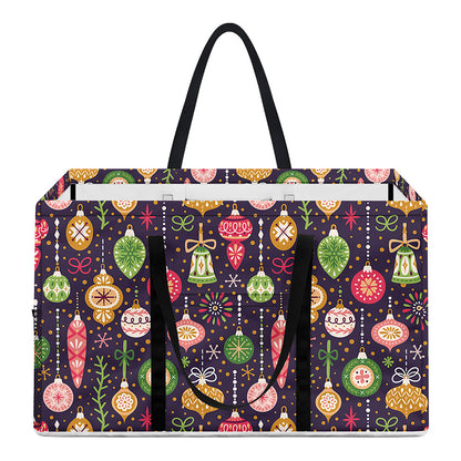 Christmas Baubles Pattern Print Utility Tote Bag