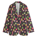 Christmas Baubles Pattern Print Women's Cotton Blazer