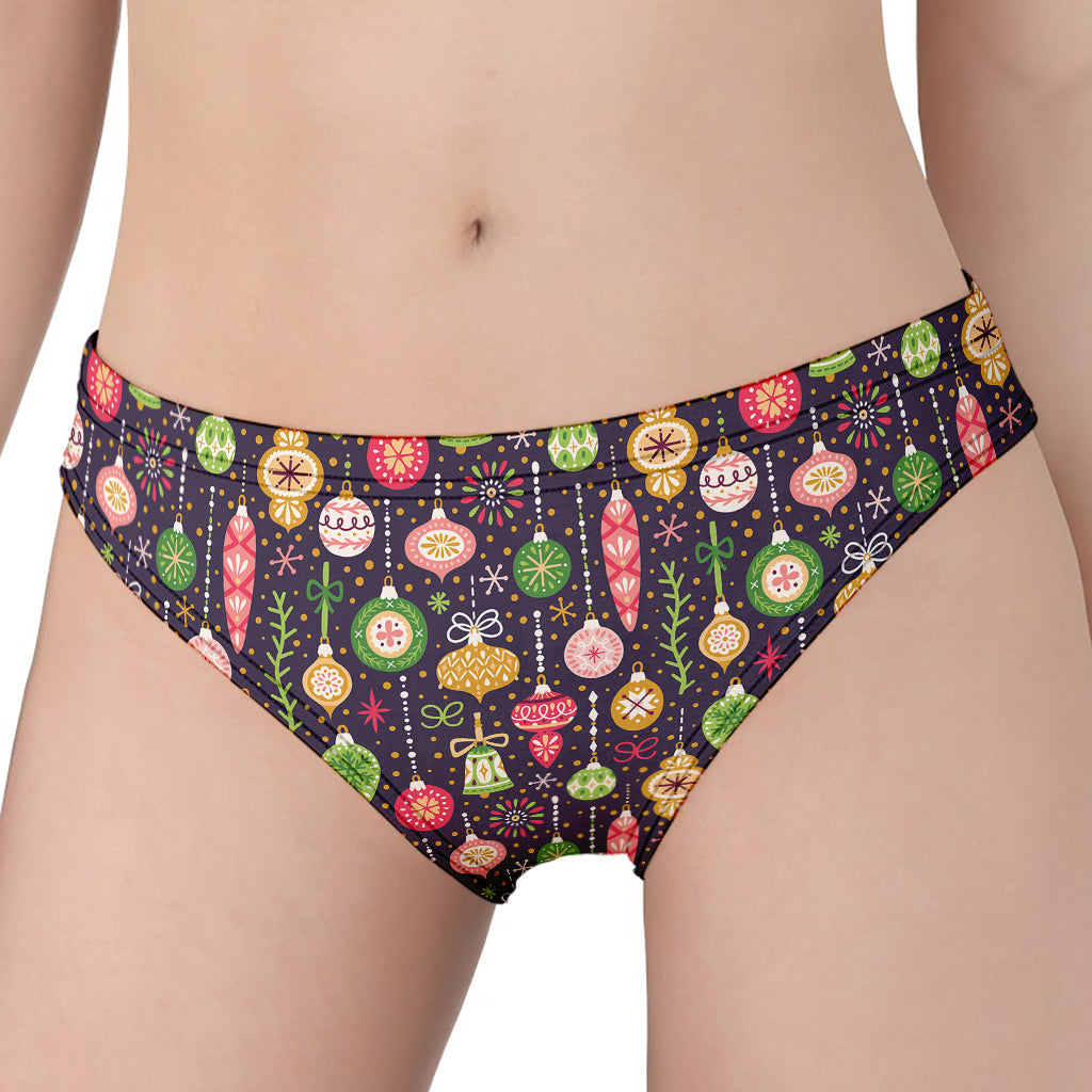 Christmas Baubles Pattern Print Women's Panties