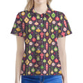 Christmas Baubles Pattern Print Women's Polo Shirt