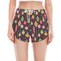 Christmas Baubles Pattern Print Women's Split Running Shorts