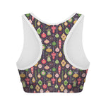 Christmas Baubles Pattern Print Women's Sports Bra