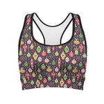 Christmas Baubles Pattern Print Women's Sports Bra