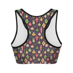 Christmas Baubles Pattern Print Women's Sports Bra