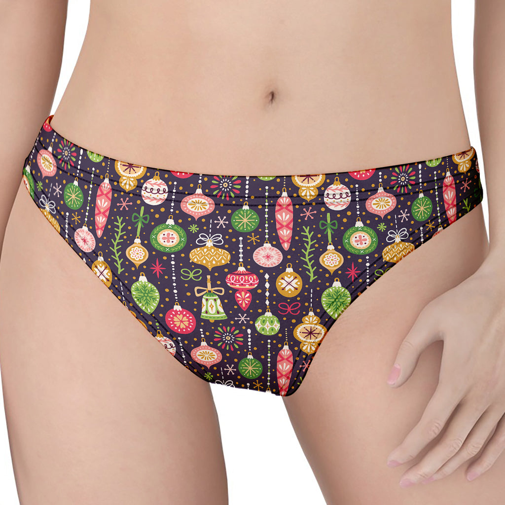 Christmas Baubles Pattern Print Women's Thong