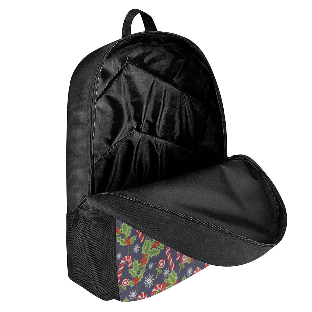 Christmas Berry And Candy Pattern Print 17 Inch Backpack