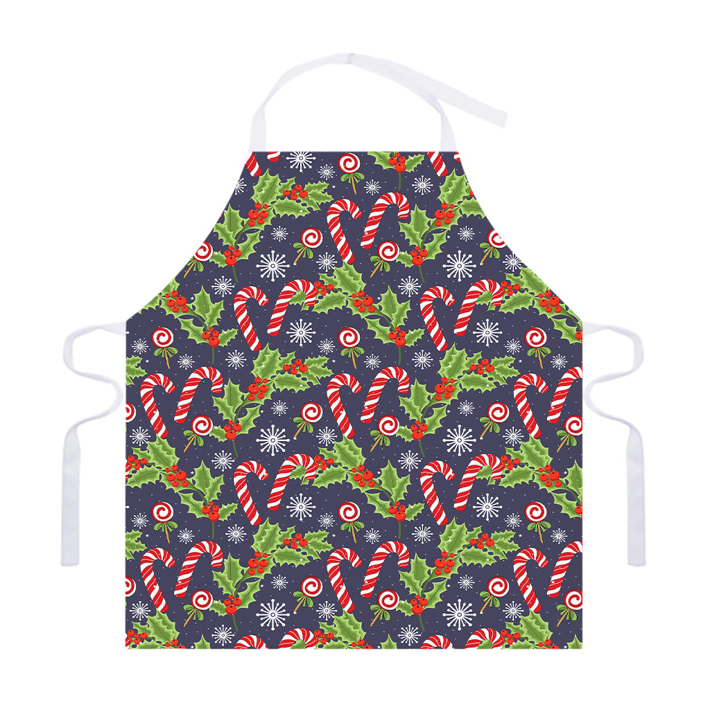 Christmas Berry And Candy Pattern Print Adjustable Apron