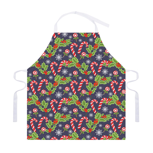 Christmas Berry And Candy Pattern Print Adjustable Apron