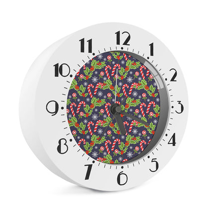 Christmas Berry And Candy Pattern Print Alarm Clock