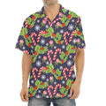 Christmas Berry And Candy Pattern Print Aloha Shirt