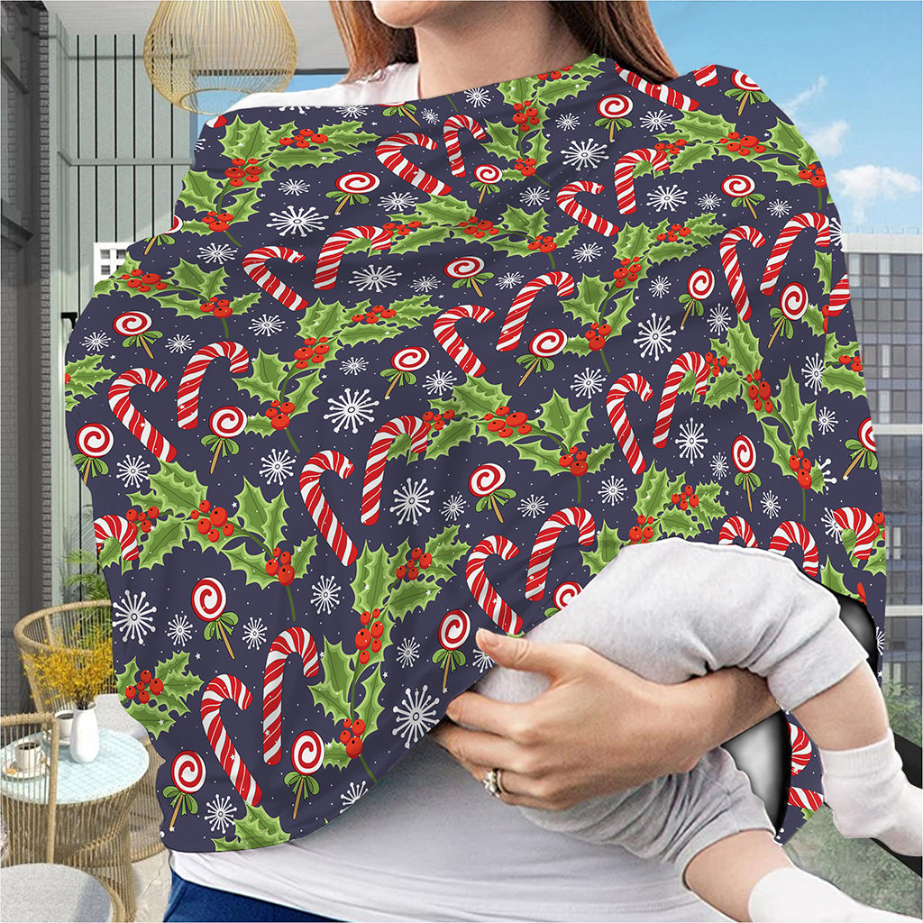 Christmas Berry And Candy Pattern Print Baby Seat Cover