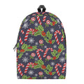 Christmas Berry And Candy Pattern Print School Backpack