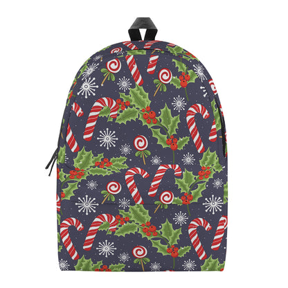 Christmas Berry And Candy Pattern Print Backpack