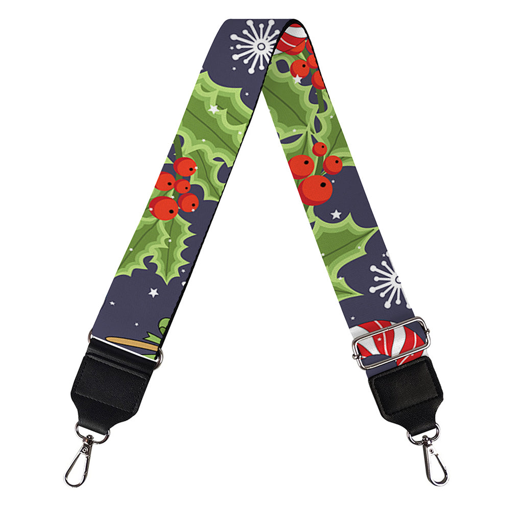 Christmas Berry And Candy Pattern Print Bag Strap