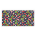 Christmas Berry And Candy Pattern Print Beach Towel
