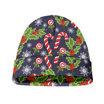 Christmas Berry And Candy Pattern Print Beanie