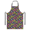 Christmas Berry And Candy Pattern Print Bib Apron With Pocket