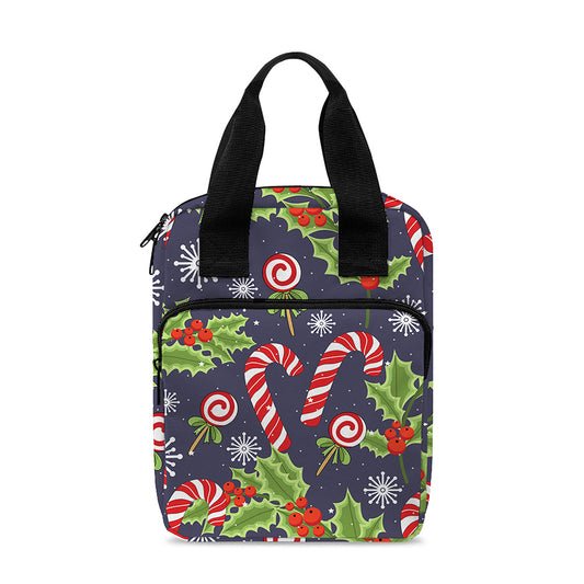 Christmas Berry And Candy Pattern Print Bible Tote Bag