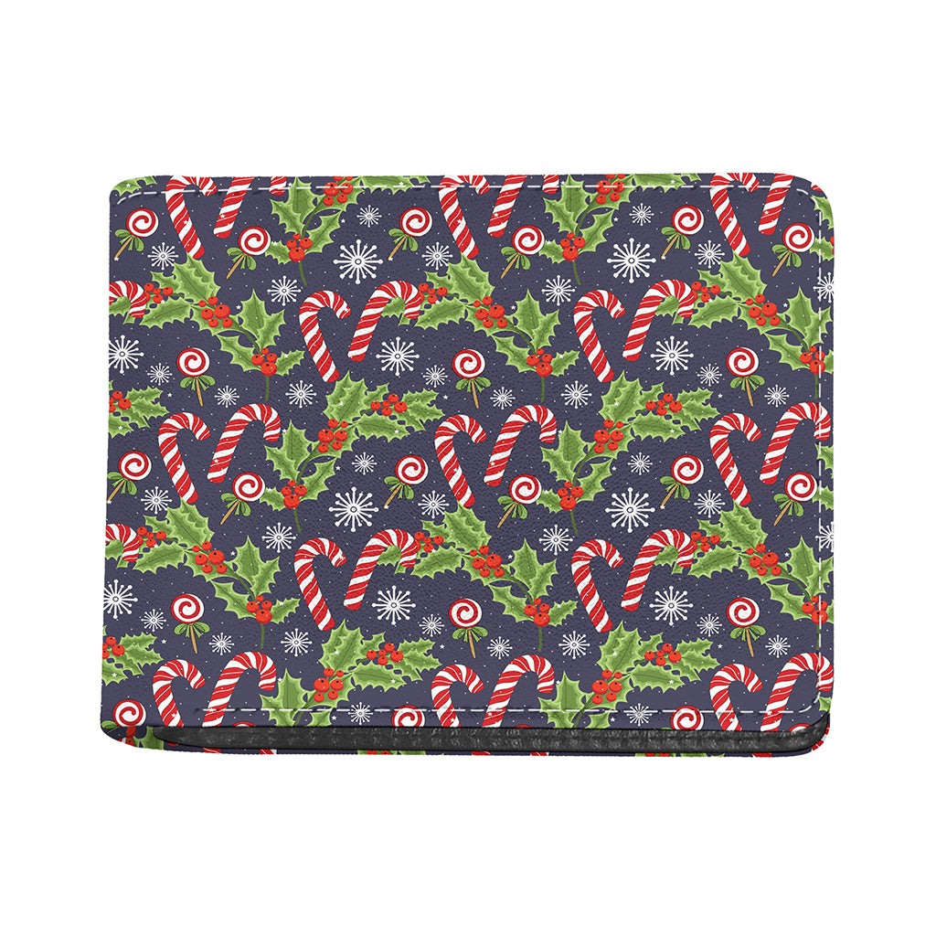 Christmas Berry And Candy Pattern Print Bifold Wallet