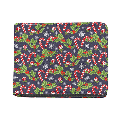 Christmas Berry And Candy Pattern Print Bifold Wallet
