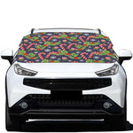 Christmas Berry And Candy Pattern Print Car Windshield Snow Cover