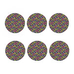 Christmas Berry And Candy Pattern Print Coaster Set