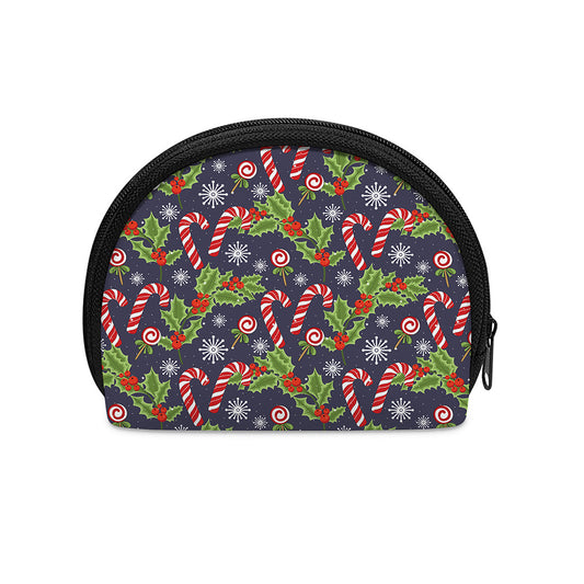 Christmas Berry And Candy Pattern Print Coin Purse