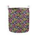 Christmas Berry And Candy Pattern Print Collapsible Laundry Basket