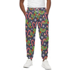 Christmas Berry And Candy Pattern Print Cotton Pants