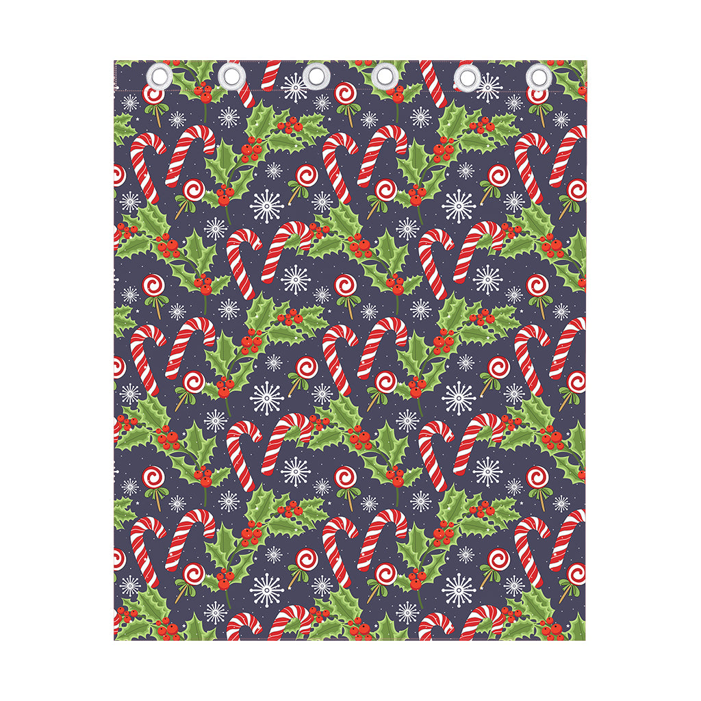 Christmas Berry And Candy Pattern Print Curtain