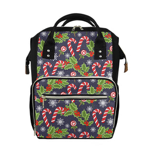 Christmas Berry And Candy Pattern Print Diaper Bag