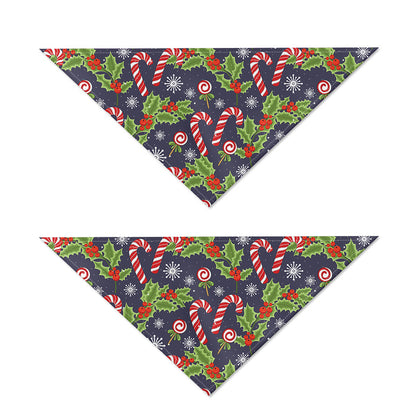 Christmas Berry And Candy Pattern Print Dog Bandana