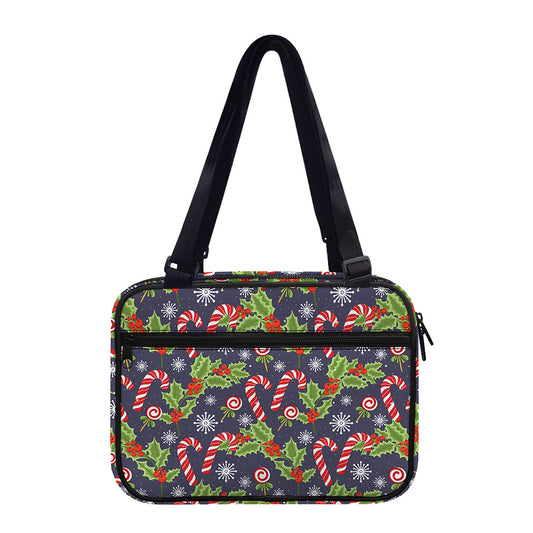 Christmas Berry And Candy Pattern Print Double Strap Bible Bag