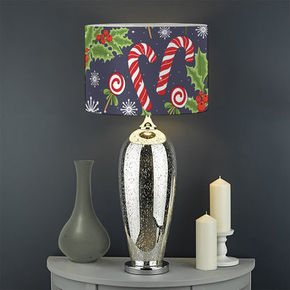 Christmas Berry And Candy Pattern Print Drum Lamp Shade