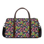 Christmas Berry And Candy Pattern Print Duffle Bag