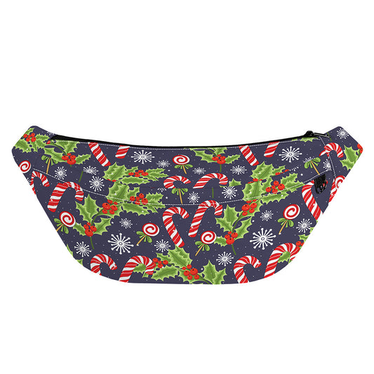 Christmas Berry And Candy Pattern Print Fanny Pack