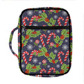 Christmas Berry And Candy Pattern Print Front Pocket Bible Bag