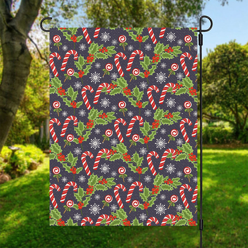 Christmas Berry And Candy Pattern Print Garden Flag