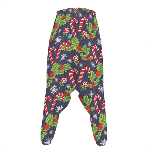 Christmas Berry And Candy Pattern Print Hammer Pants